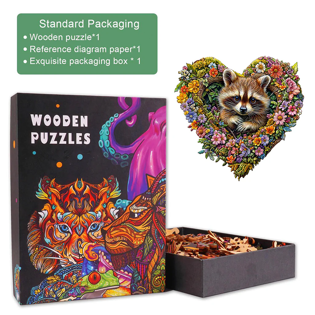 Natureverse Raccoon Wooden Jigsaw Puzzle - Image 5