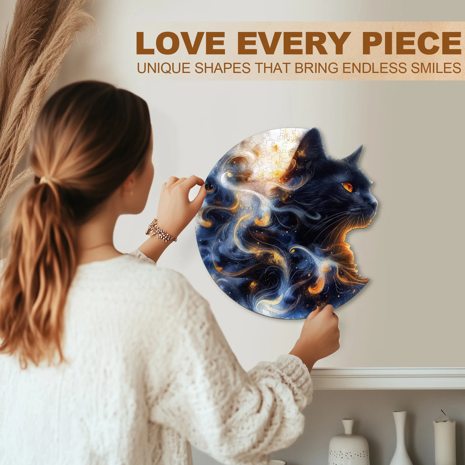 Nebula Cat Wooden Jigsaw Puzzle - Image 9