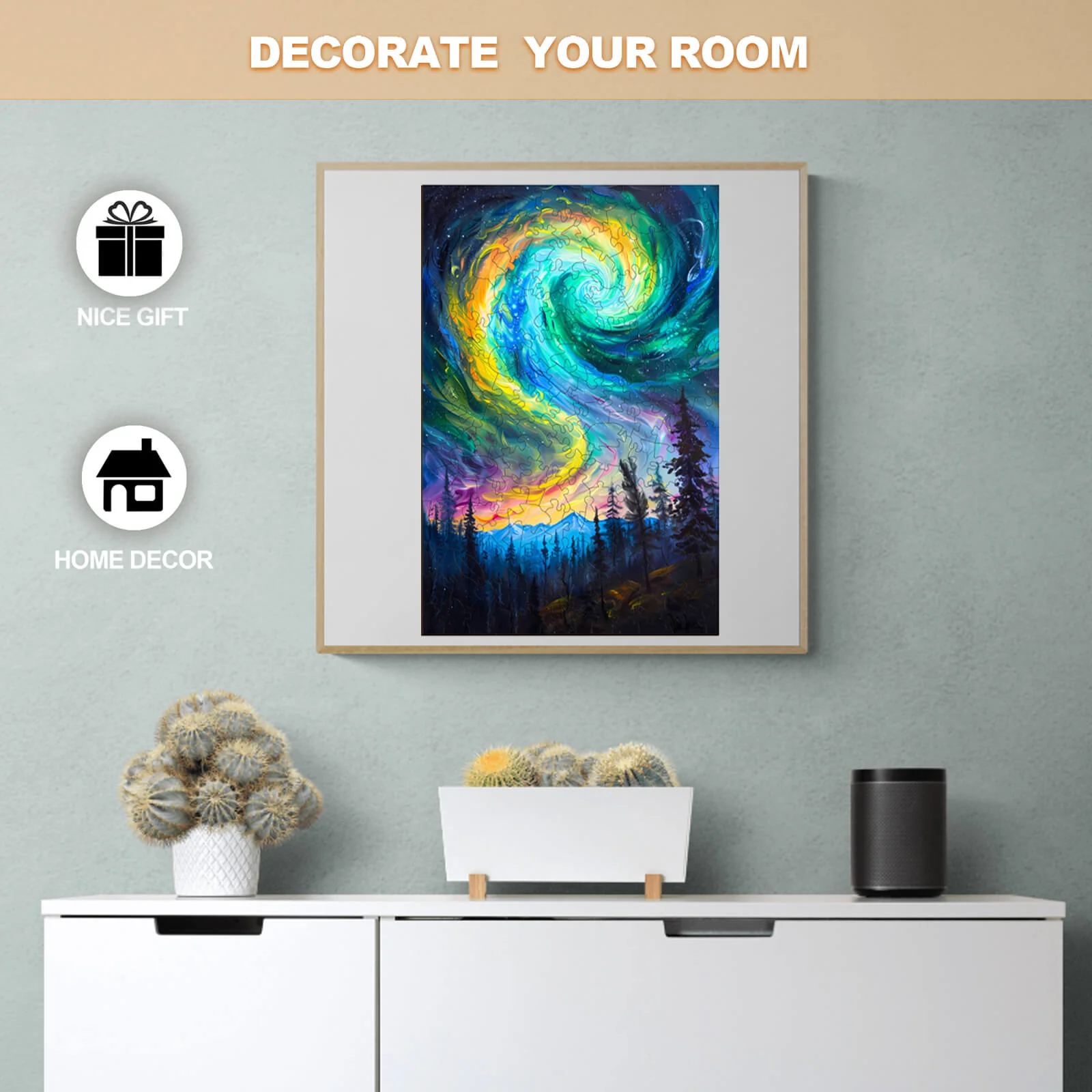 Night Aurora-1 Wooden Jigsaw Puzzle - Image 7