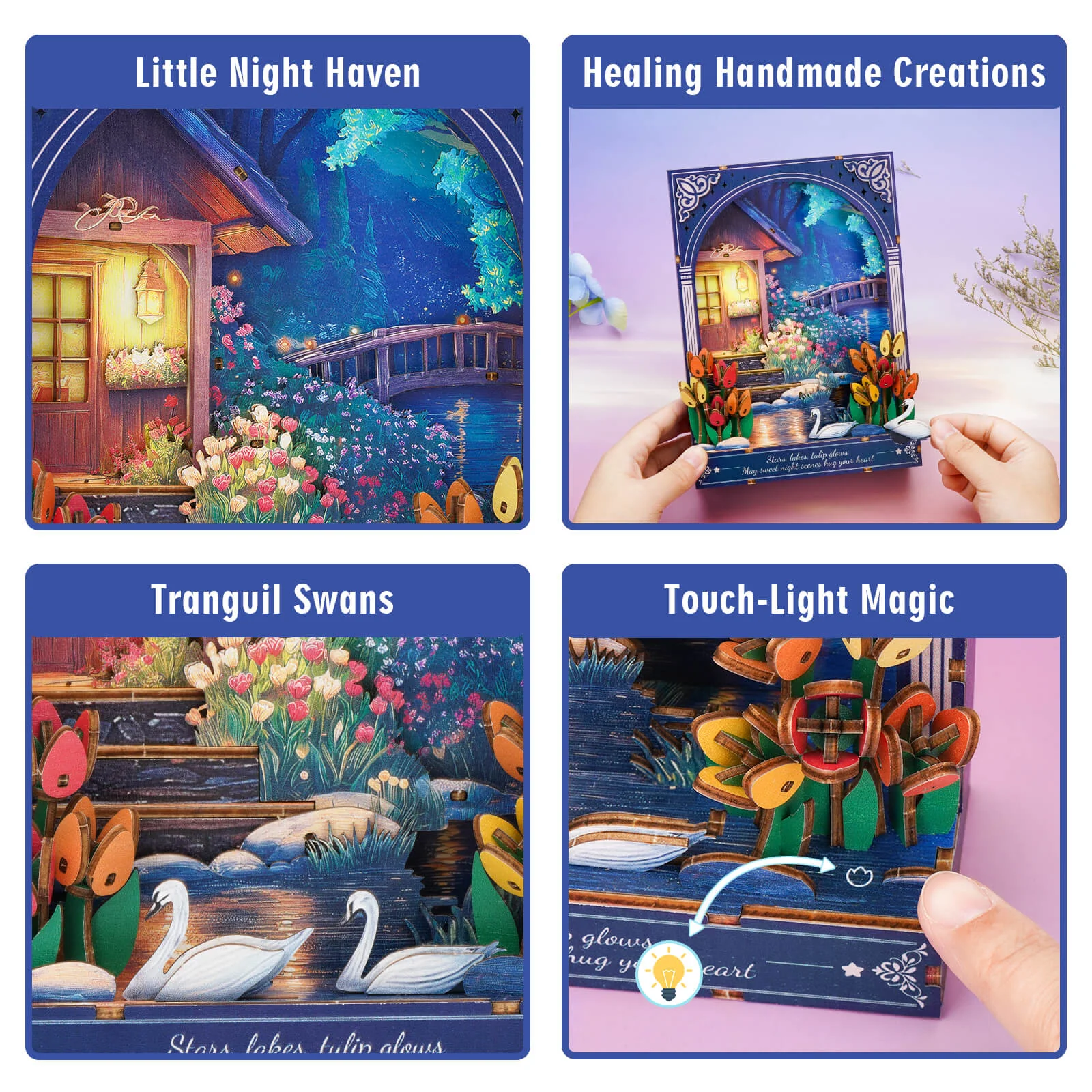 Nocturne at Starlake – DIY Wooden Painting, 3D Puzzle Craft Kit - Image 4