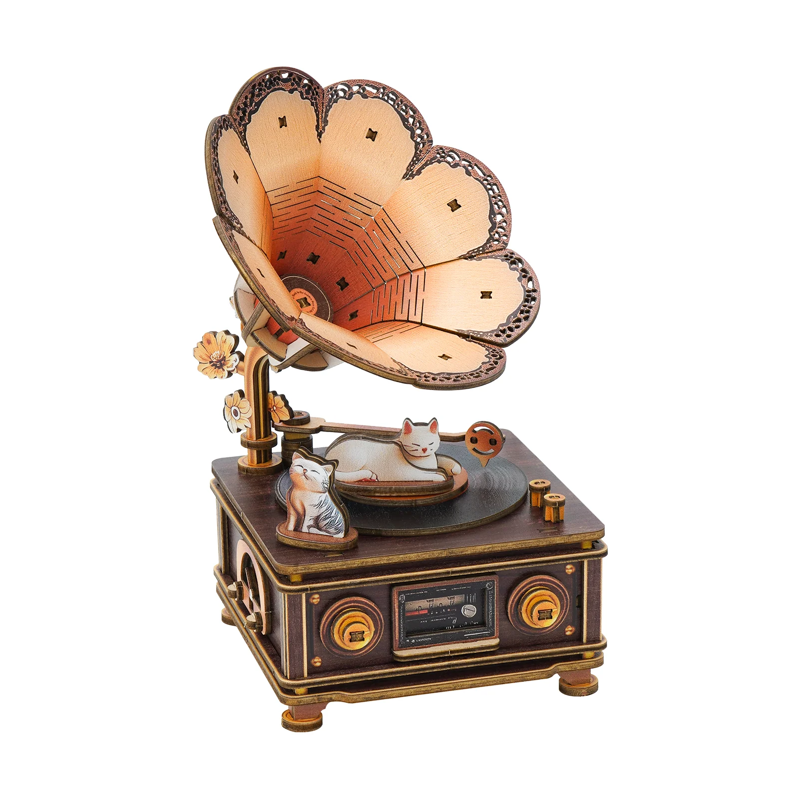 Nostalgic Cats – DIY Wooden Music Box, 3D Puzzle Craft Kit - Image 4