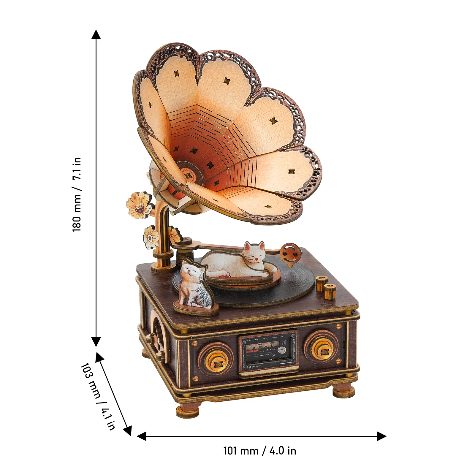 Nostalgic Cats – DIY Wooden Music Box, 3D Puzzle Craft Kit - Image 5