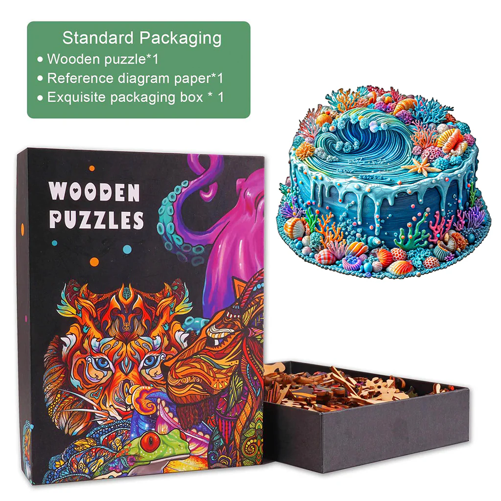 Ocean Cake Wooden Jigsaw Puzzle - Image 5
