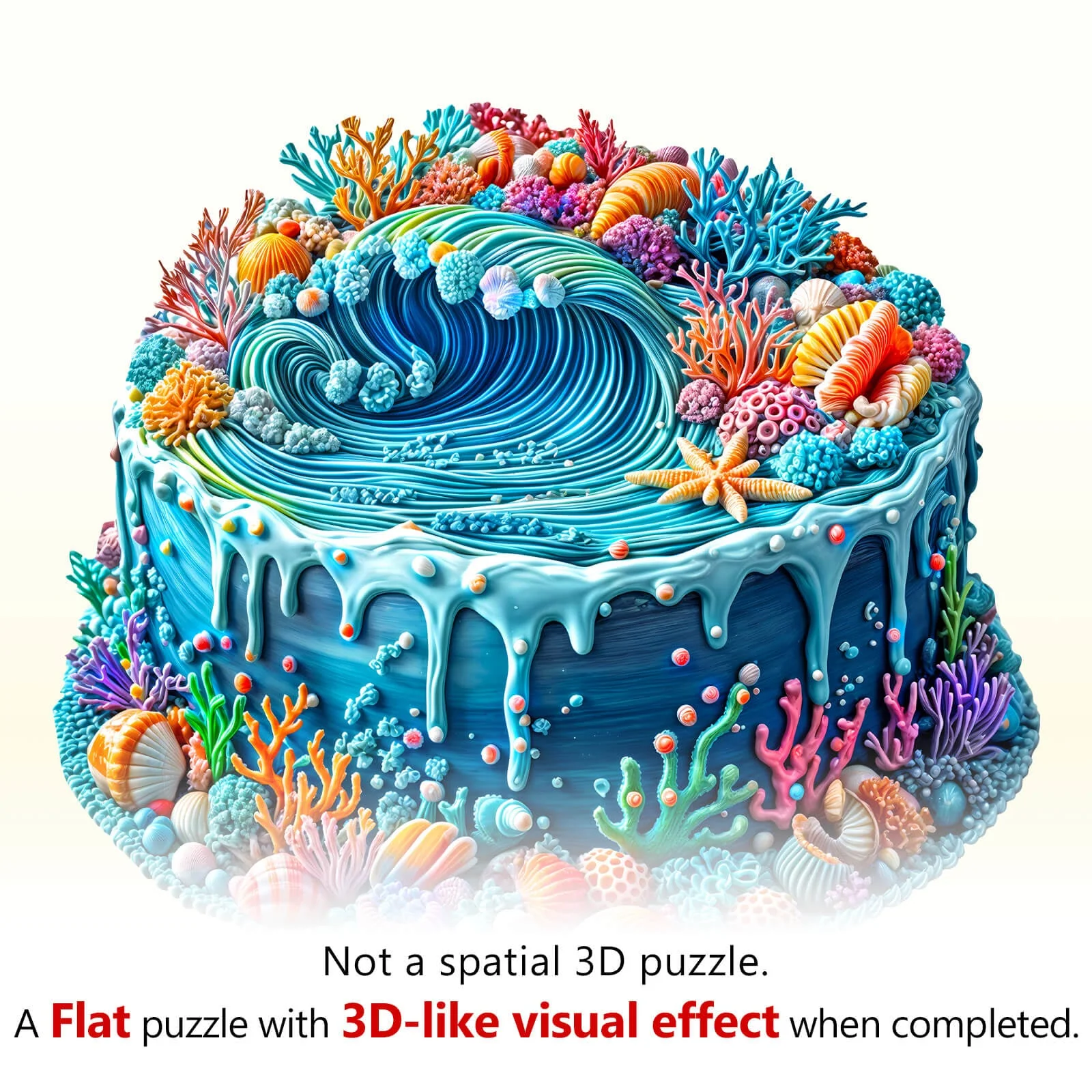 Ocean Cake Wooden Jigsaw Puzzle - Image 8