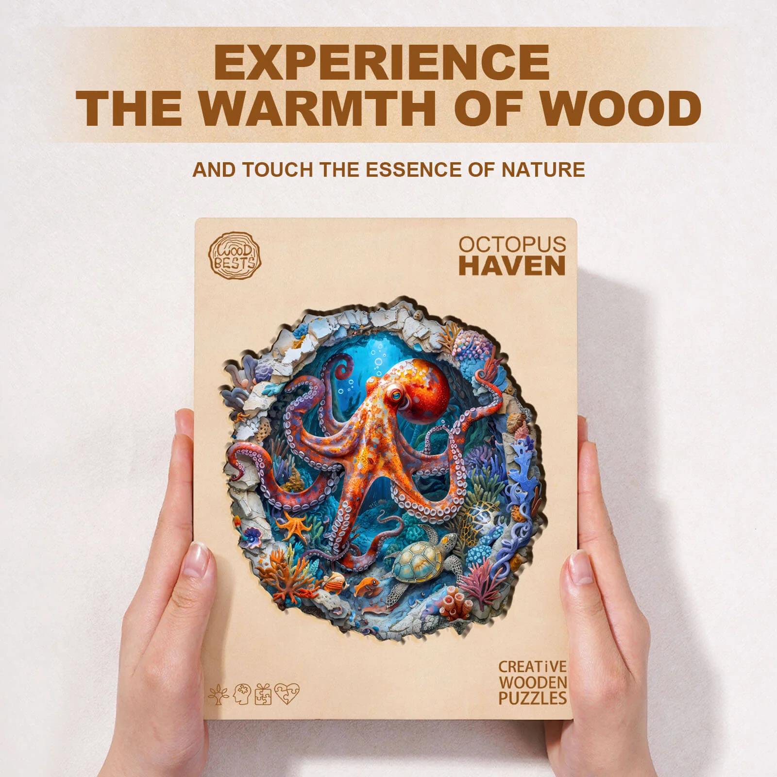 Octopus Haven Wooden Jigsaw Puzzle - Image 5