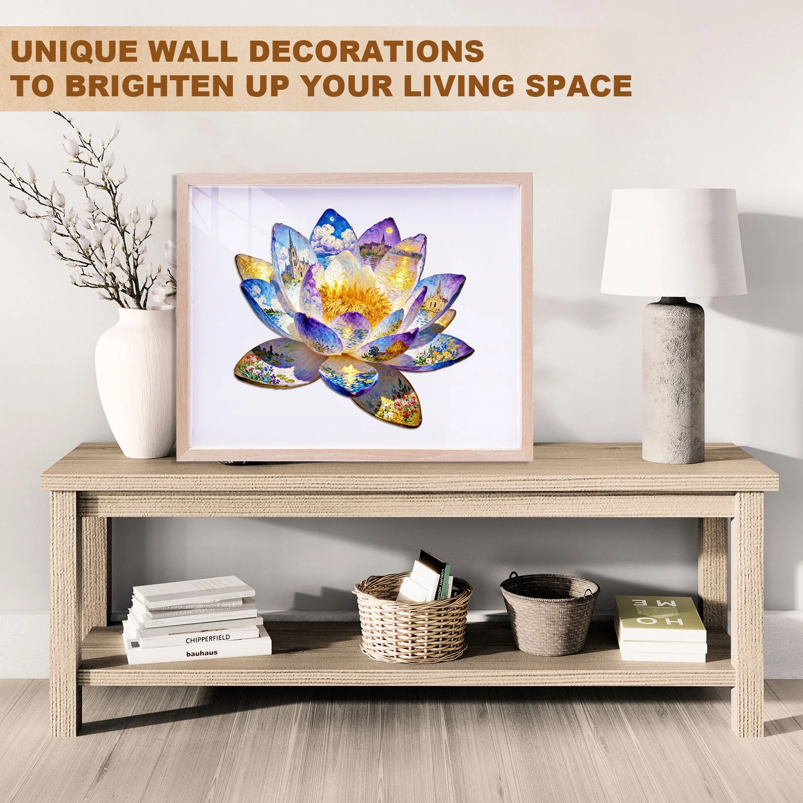 Oil On Lotus Wooden Jigsaw Puzzle - Image 9