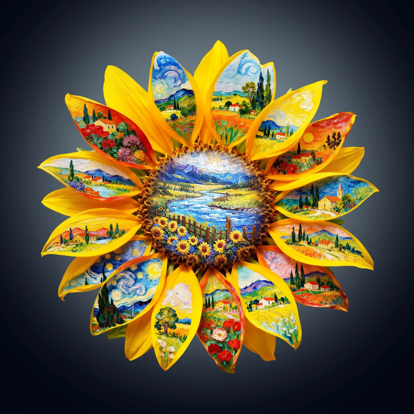 Oil on Sunflower Wooden Jigsaw Puzzle - Image 4