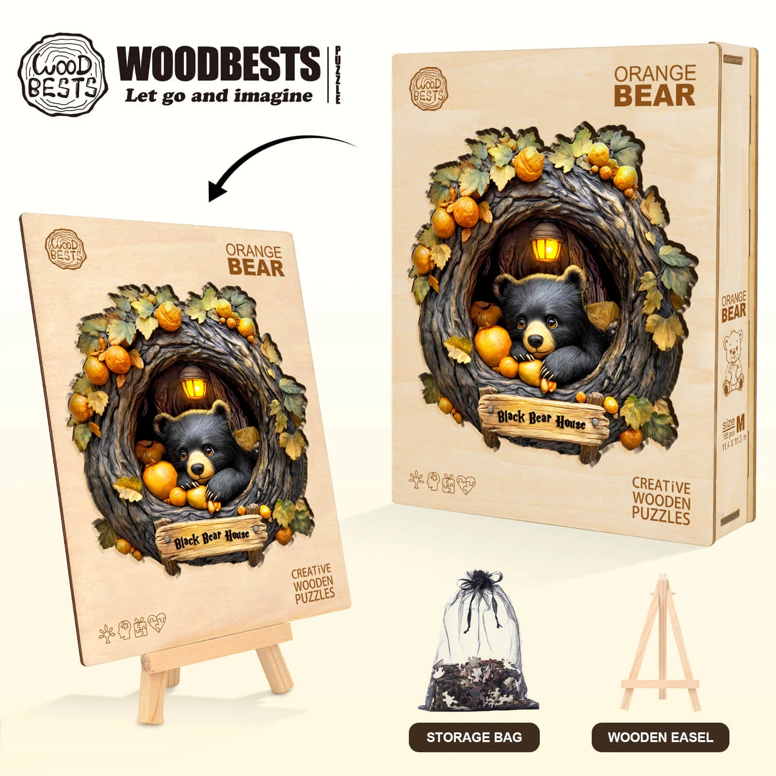 Orange Bear Wooden Jigsaw Puzzle - Image 7