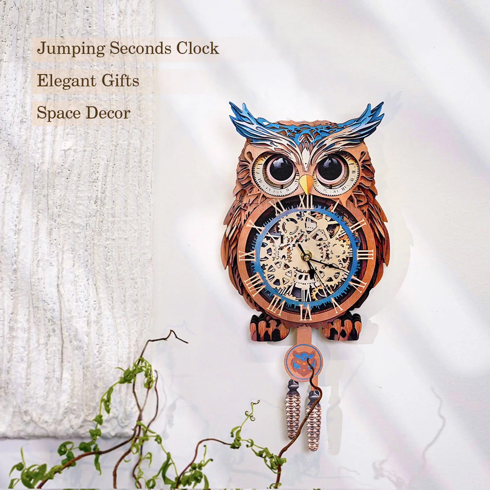 Owl – DIY Wooden Clock, 3D Puzzle Craft Kit - Image 5