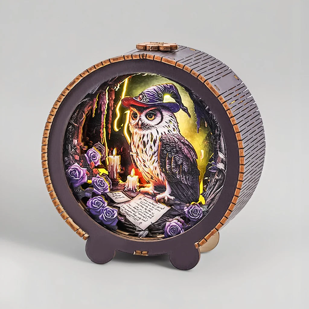 Owl Wizard Kit - 3D Wooden Puzzle Night Light - Image 2