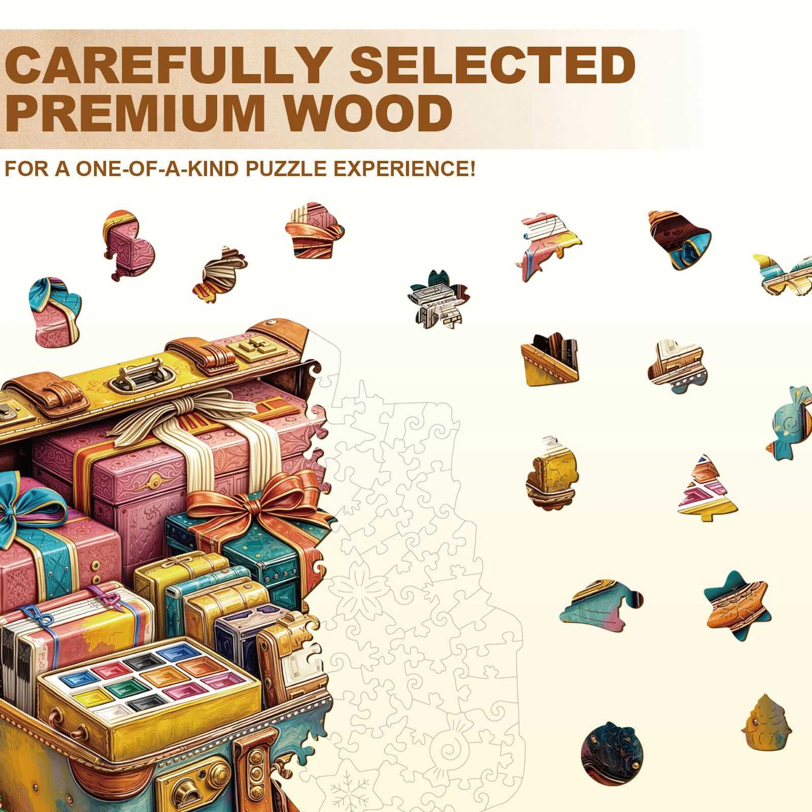 Painting gift box Wooden Jigsaw Puzzle - Image 3