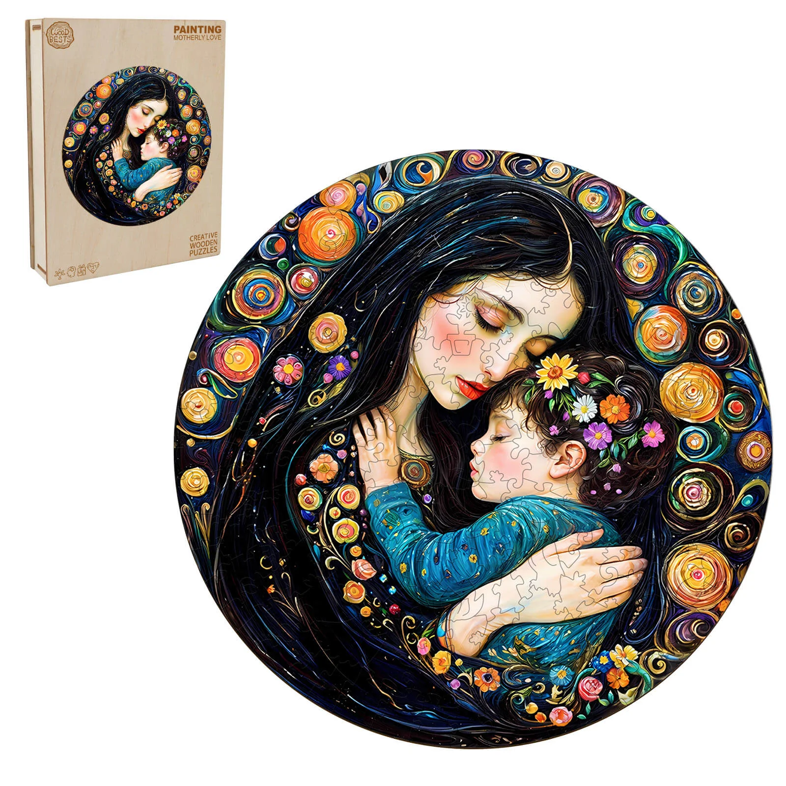 Painting Motherly Love Wooden Jigsaw Puzzle - Image 3
