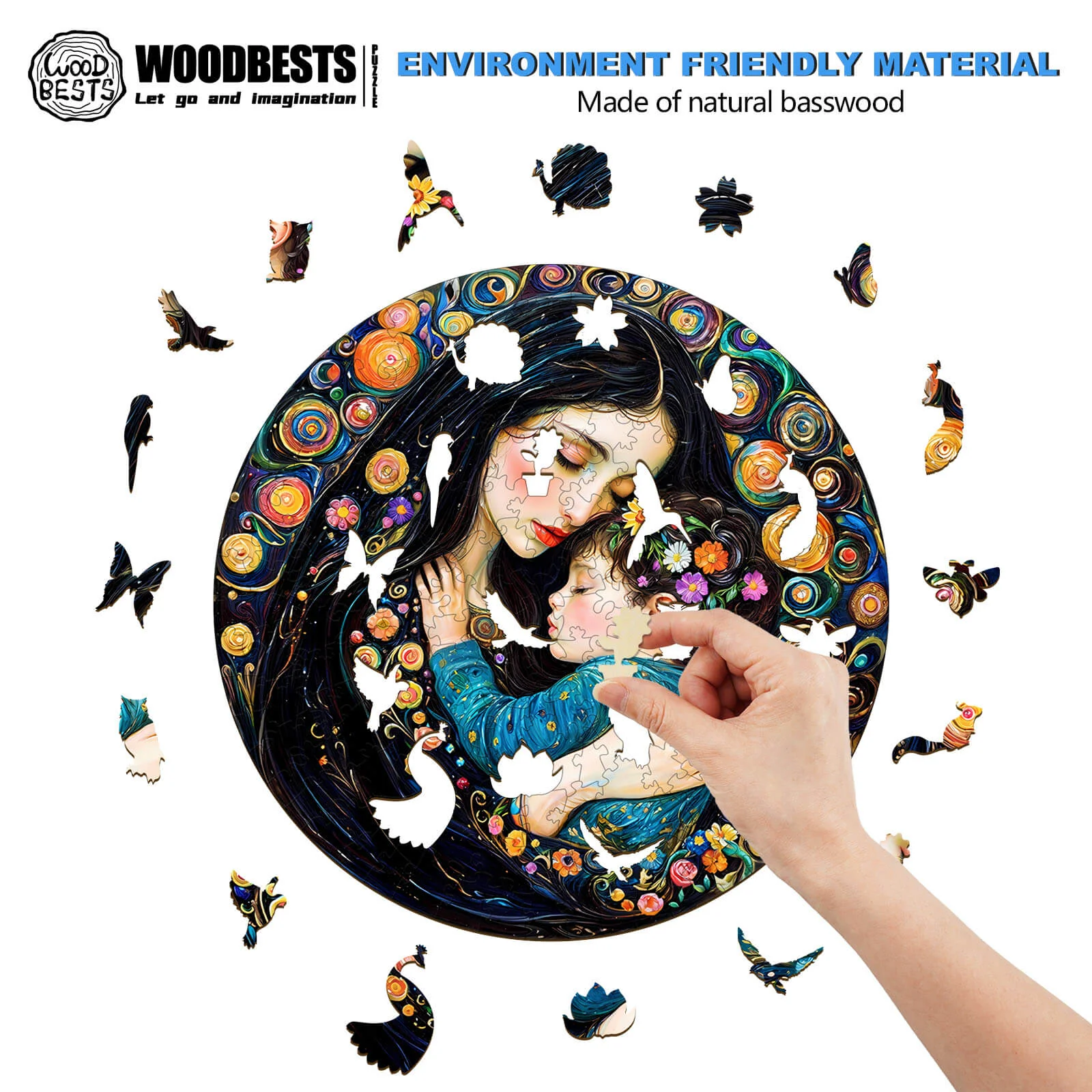Painting Motherly Love Wooden Jigsaw Puzzle - Image 4