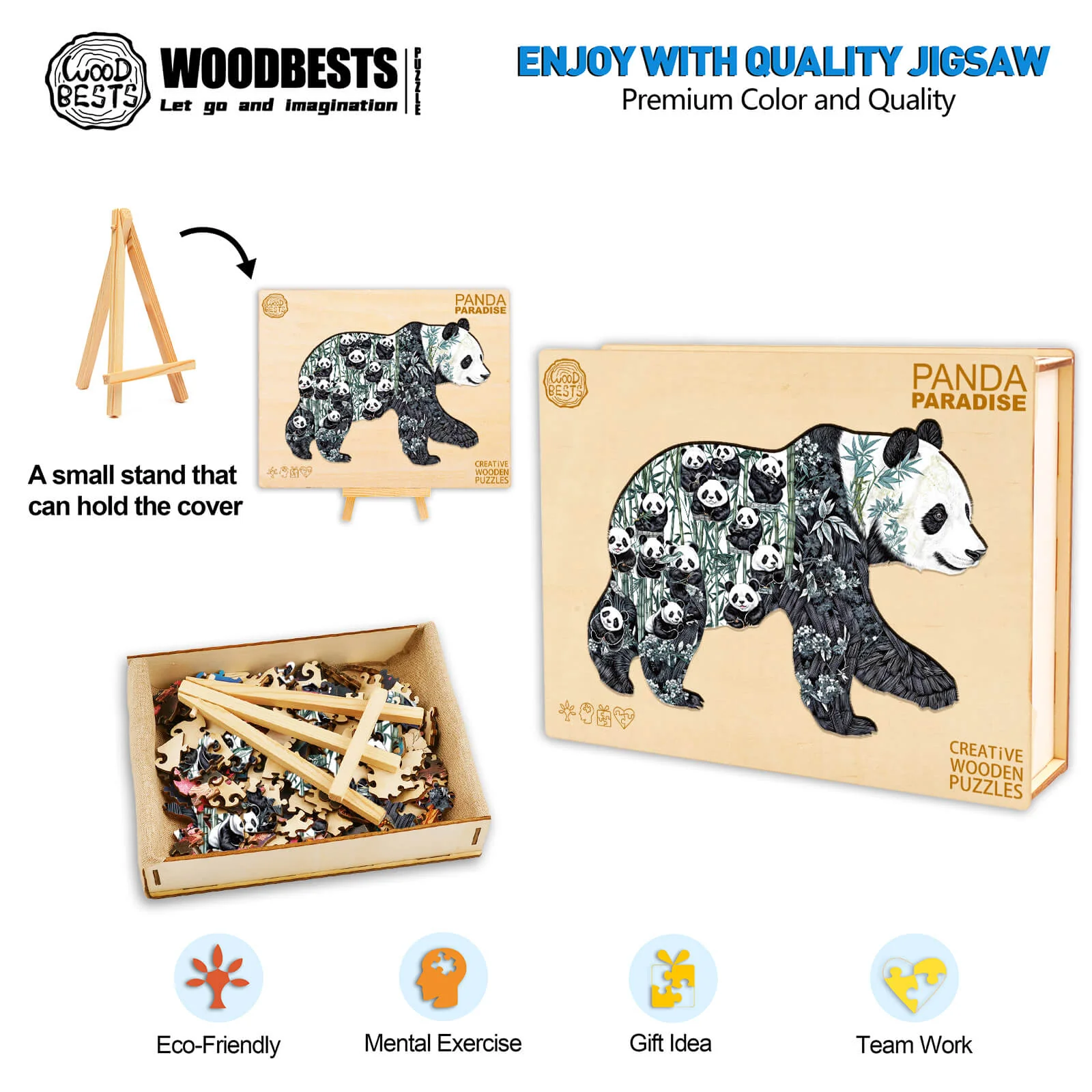 Panda Paradise Wooden Jigsaw Puzzle - Image 3