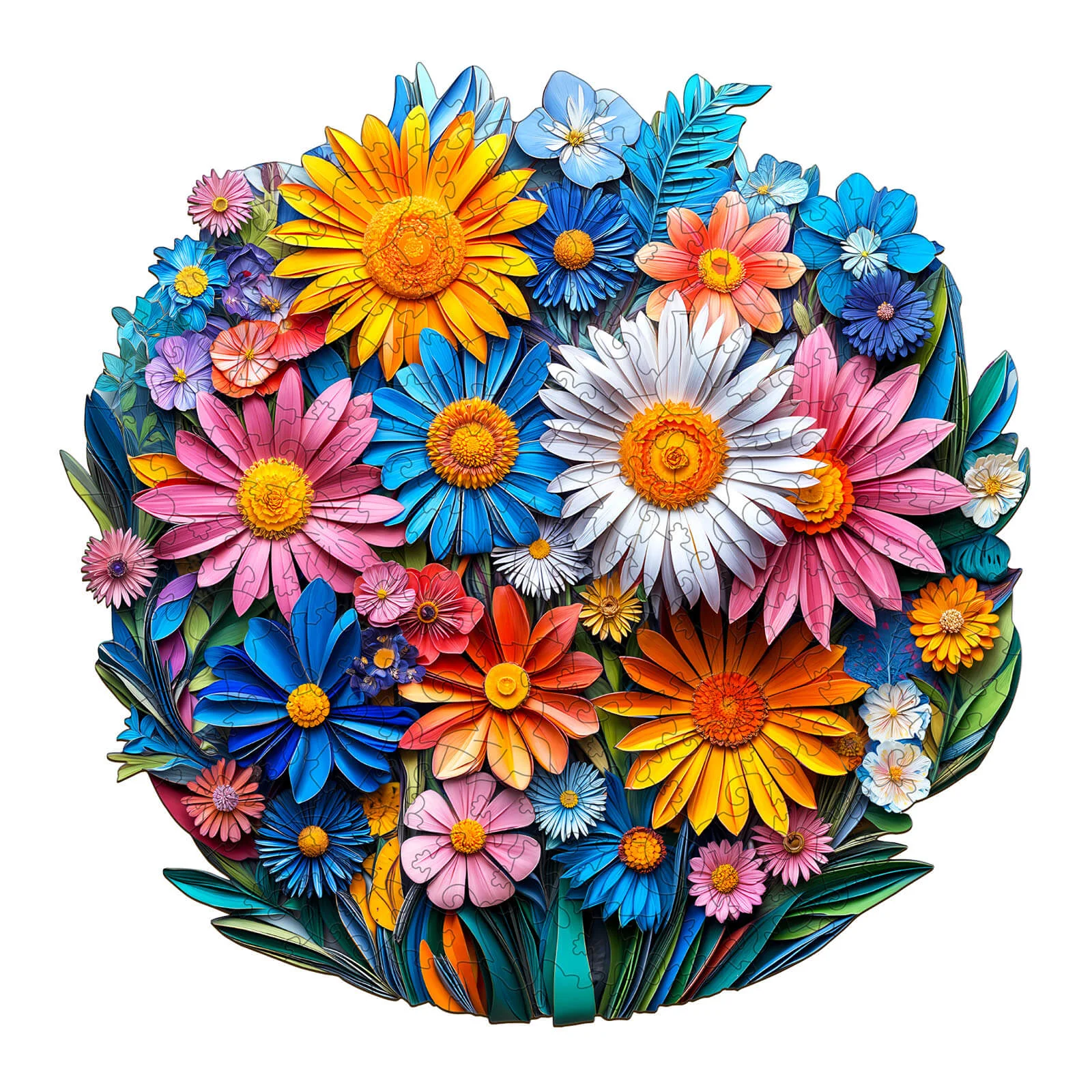 Paper flower Wooden Jigsaw Puzzle
