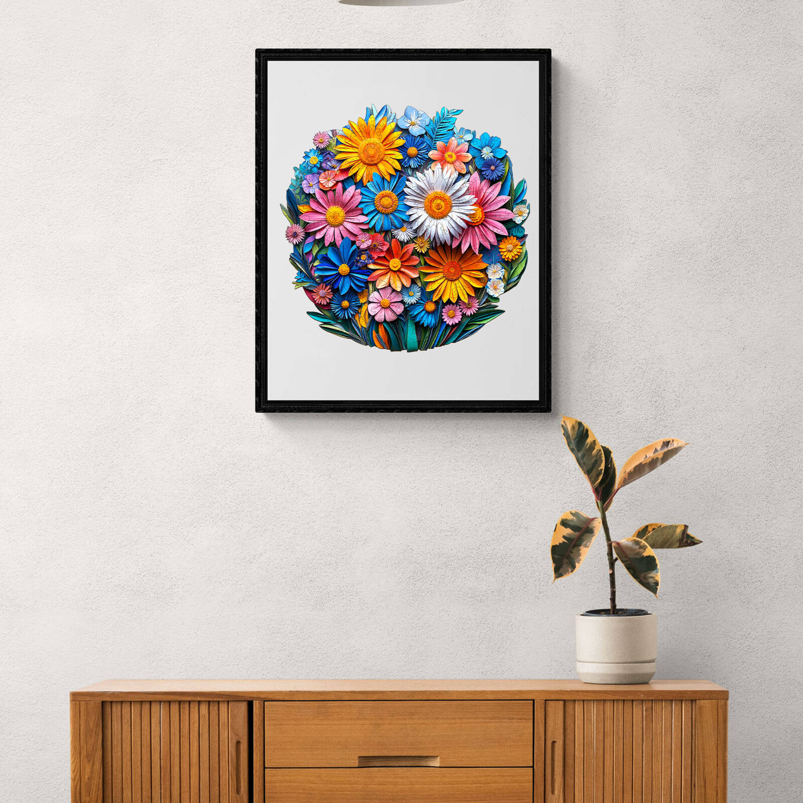 Paper flower Wooden Jigsaw Puzzle - Image 10