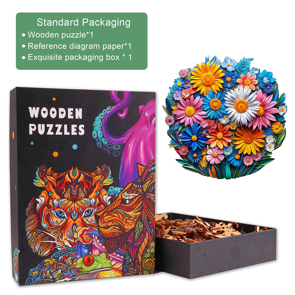 Paper flower Wooden Jigsaw Puzzle - Image 5