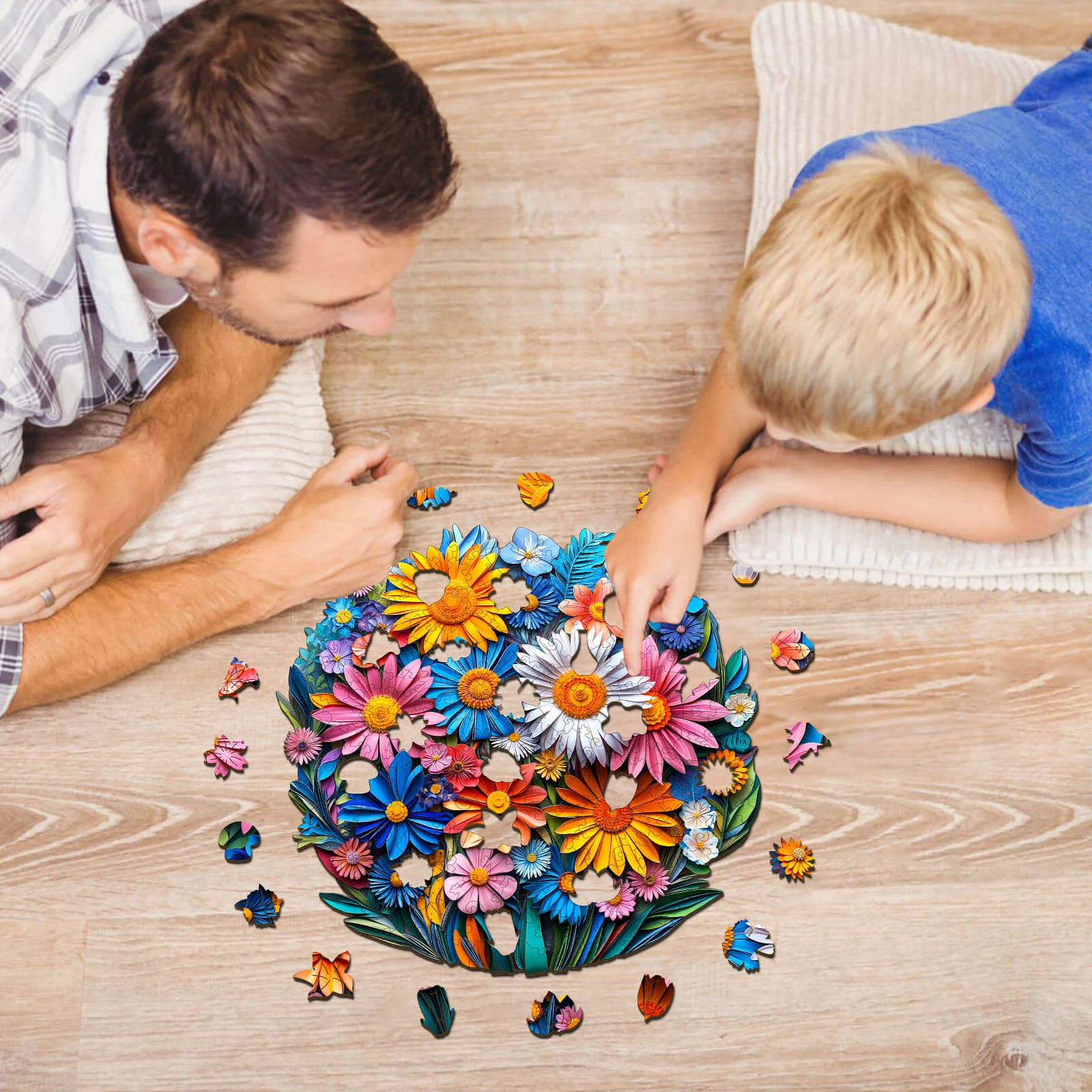 Paper flower Wooden Jigsaw Puzzle - Image 8