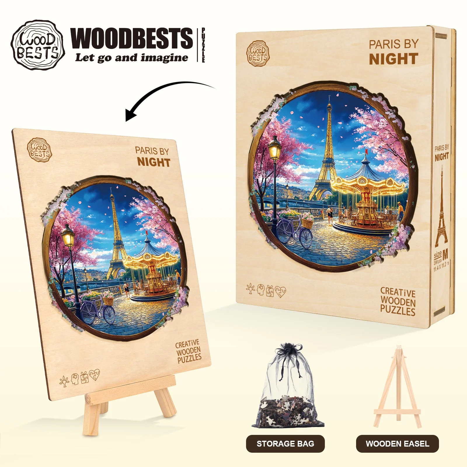 Paris by Night Wooden Jigsaw Puzzle - Image 7