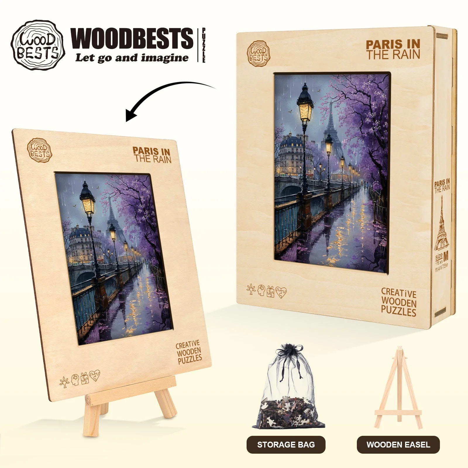 Paris In The Rain Wooden Jigsaw Puzzle - Image 6