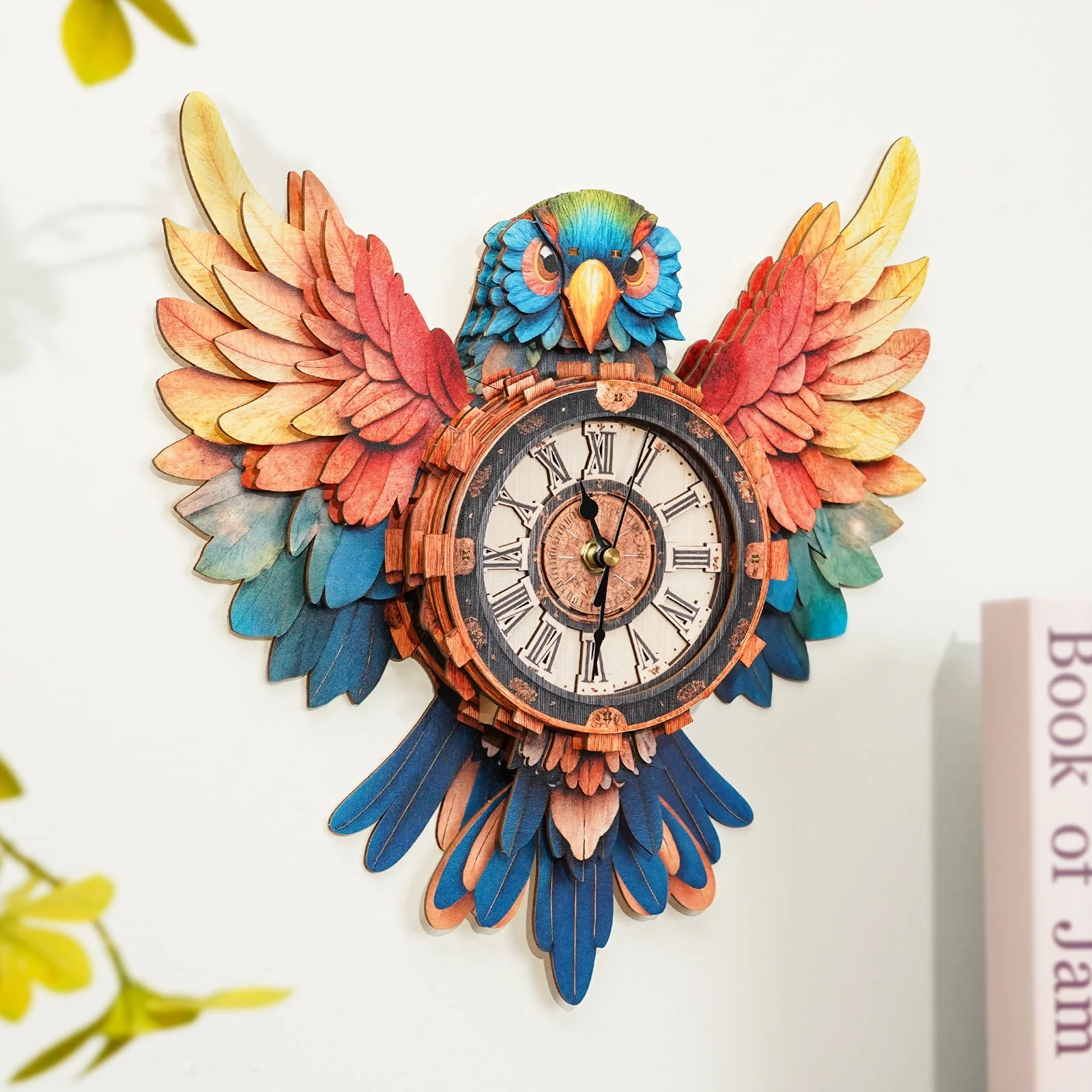 Parrot – DIY Wooden Clock, 3D Puzzle Craft Kit - Image 2