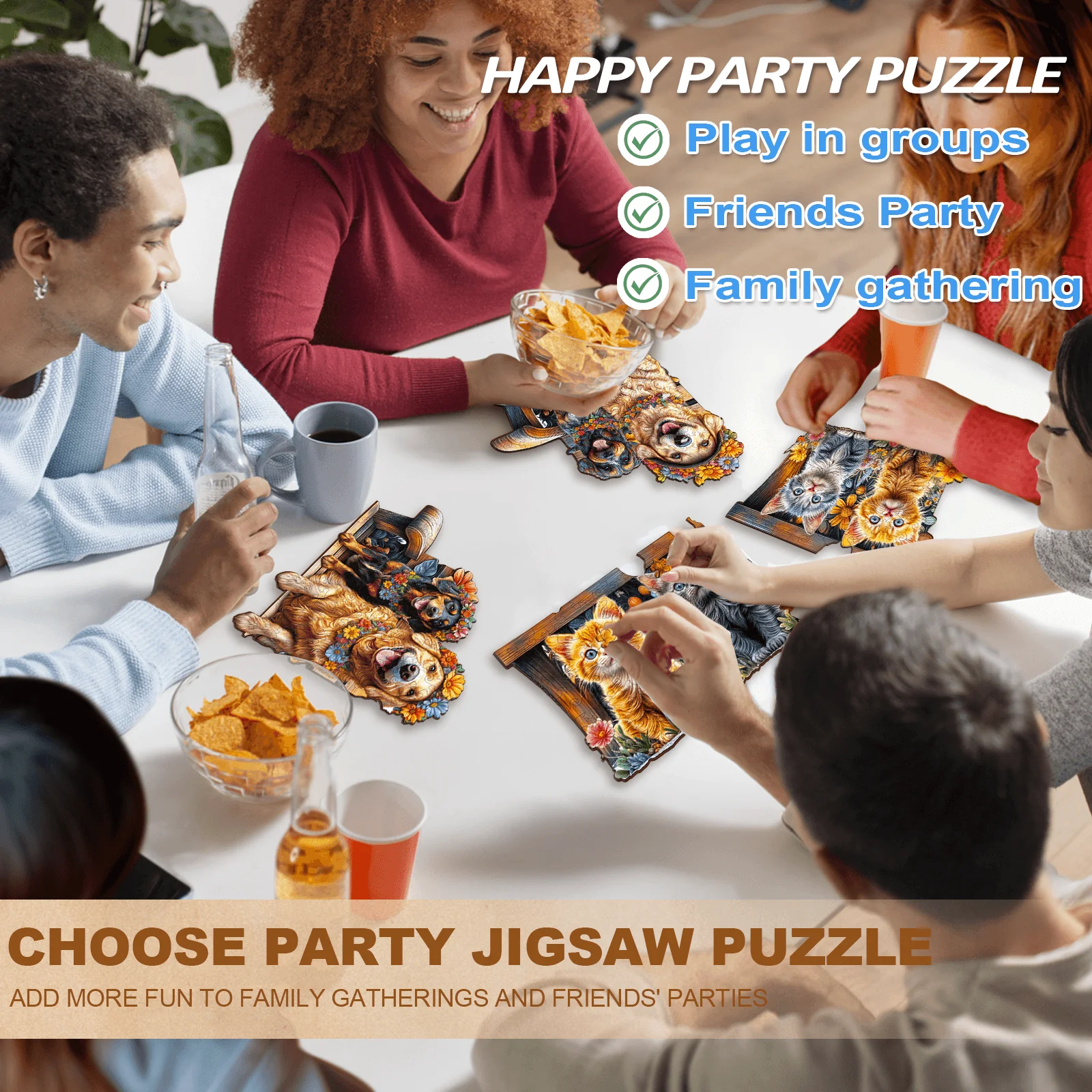 Party Puzzle-Pets on the Bench - Image 9