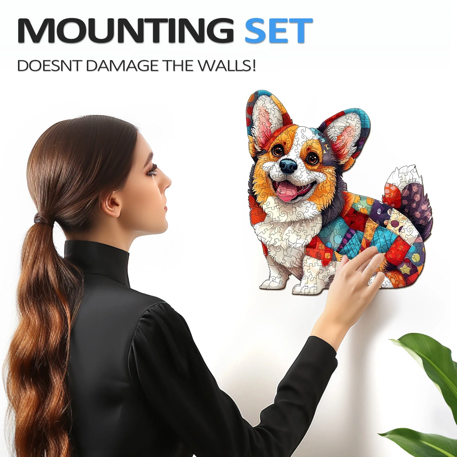 Patchwork Corgi Wooden Jigsaw Puzzle - Image 8