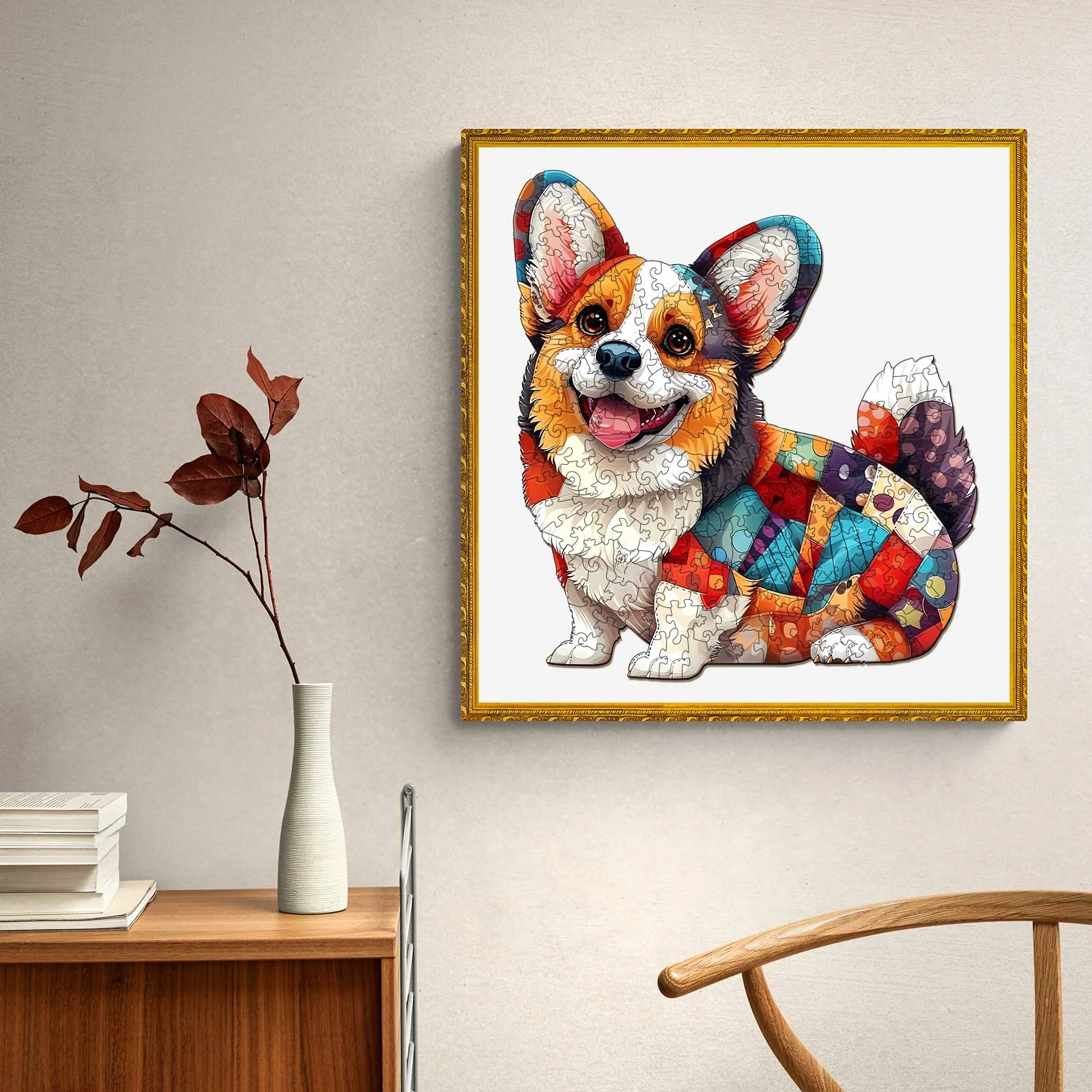 Patchwork Corgi Wooden Jigsaw Puzzle - Image 9