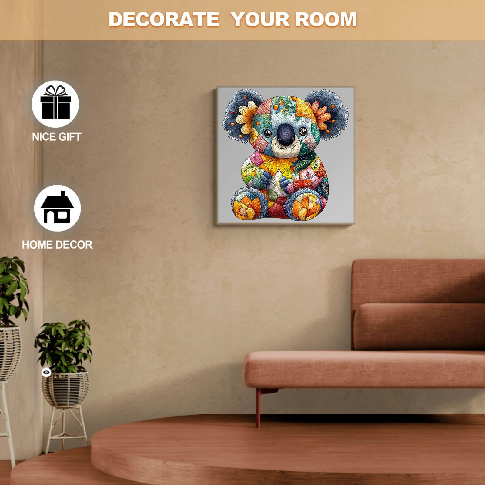 Patchwork Koala Wooden Jigsaw Puzzle - Image 6