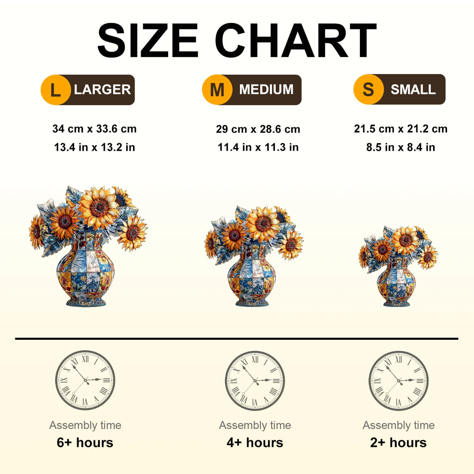 patchwork sunflower Wooden Jigsaw Puzzle - Image 7