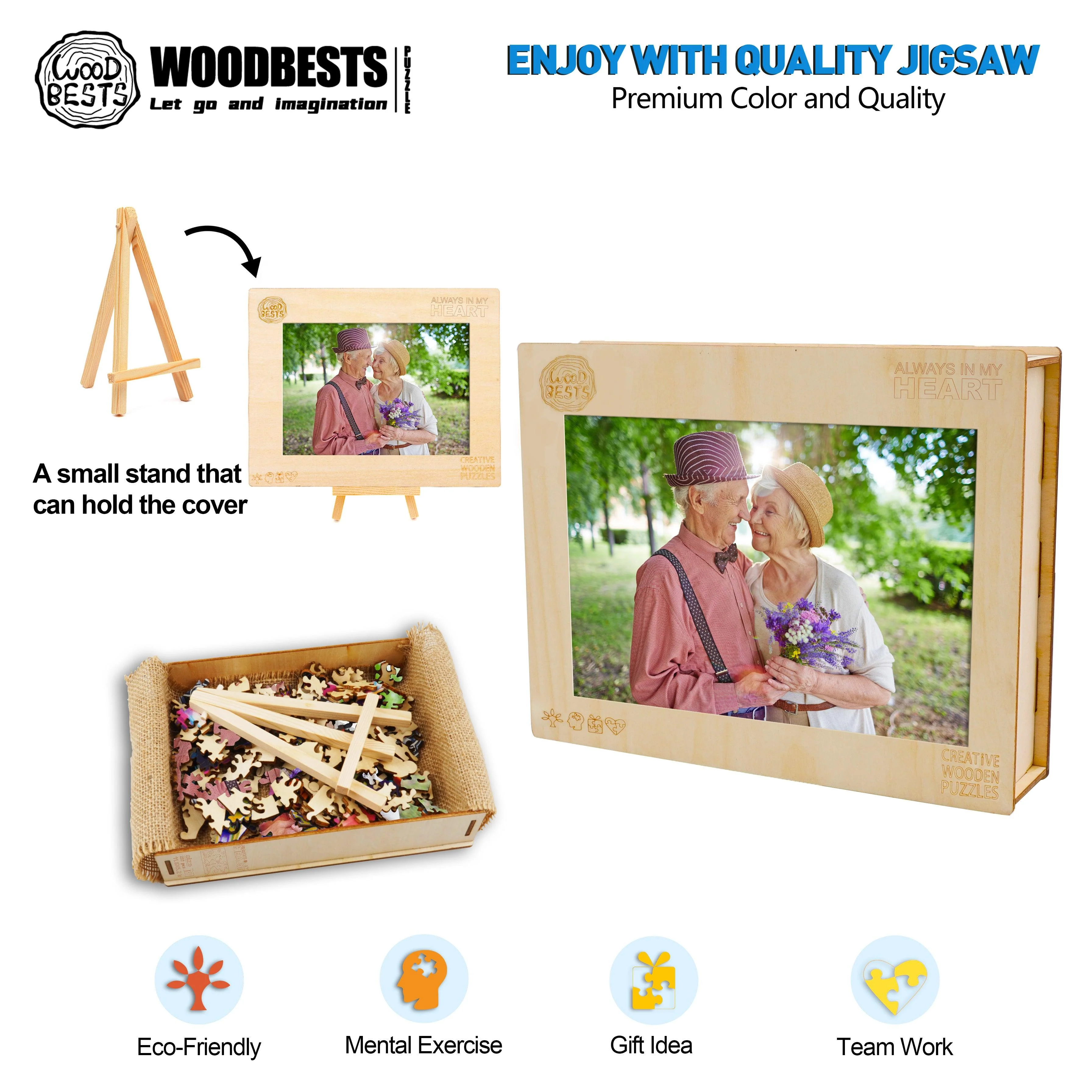 Personalized Photo Wooden Puzzle - Love Theme - Image 8