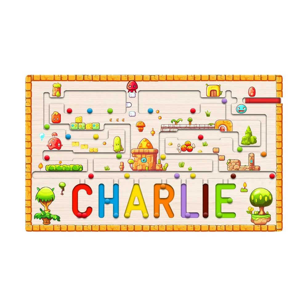 Personalized Baby Name Magnetic Maze Puzzle - Forest - Image 9