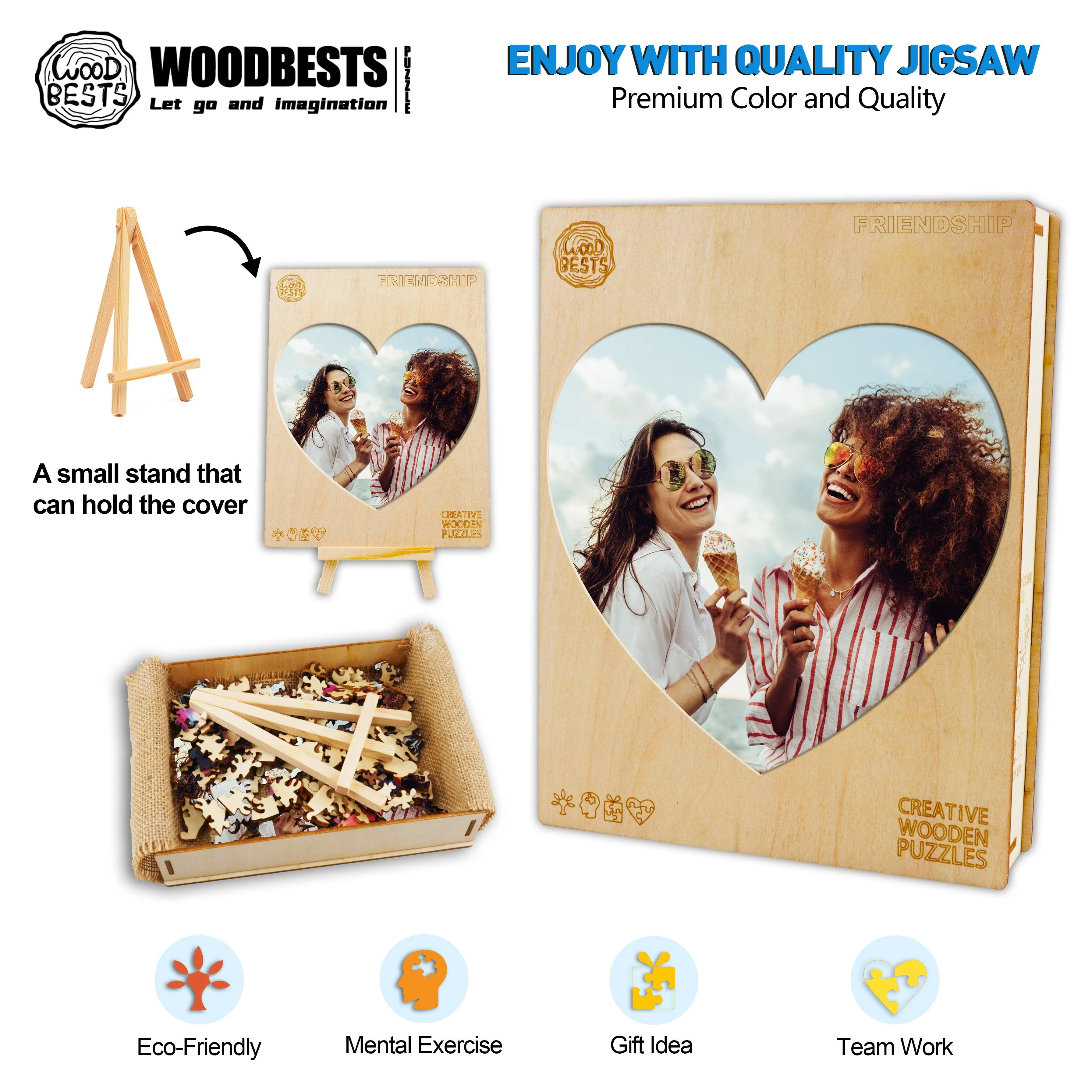 LOVE Style Personalized Friendship Photo Wooden Puzzle - Image 6