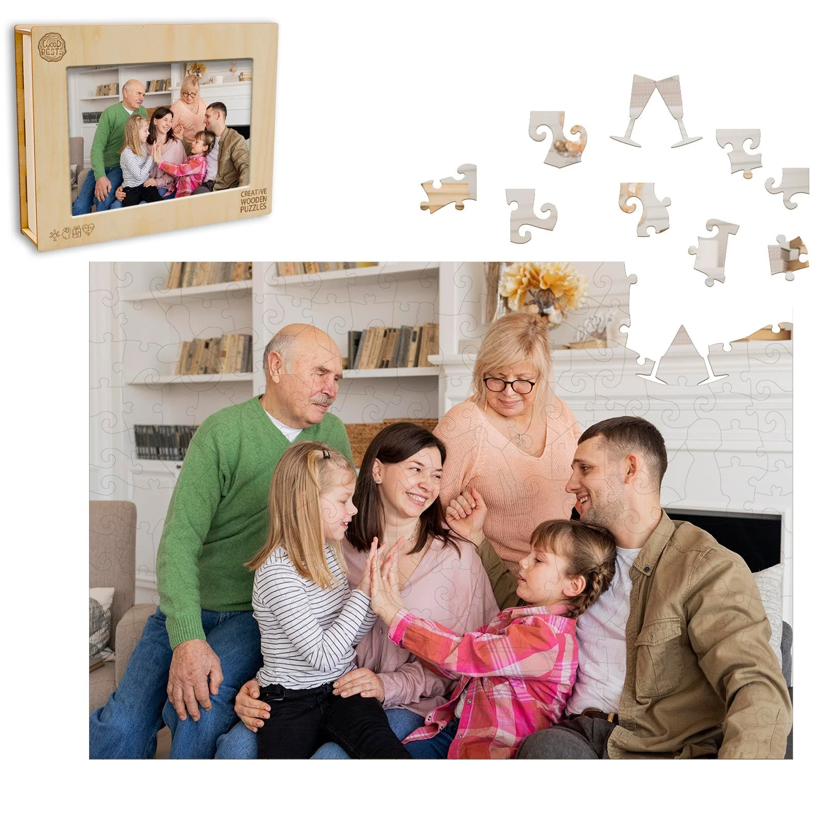 Personalized Photo Wooden Puzzle - Family Theme - Image 5