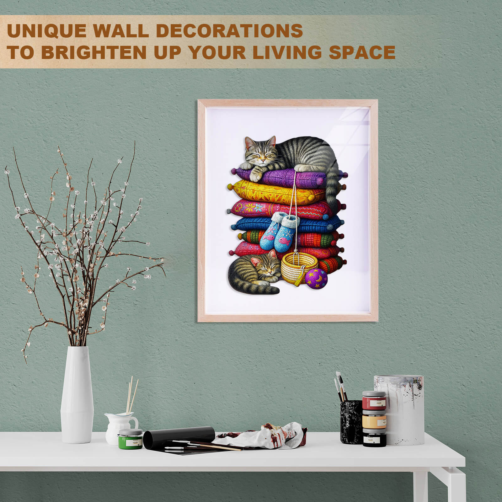 Pillow Kitten Wooden Jigsaw Puzzle - Image 8
