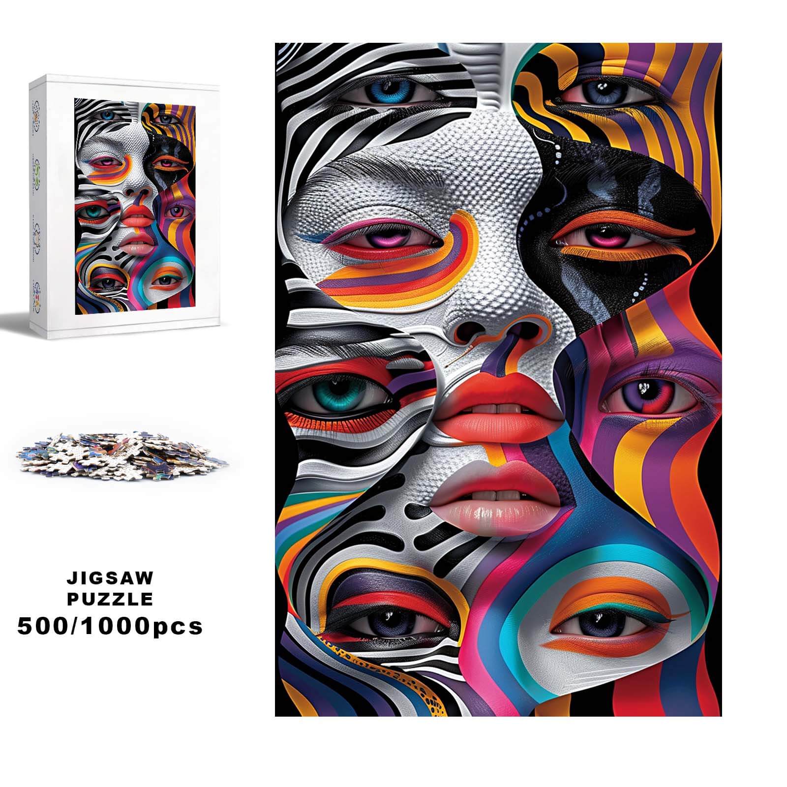 Psychedelic Splicing 500 / 1000 Piece Puzzle - Image 2