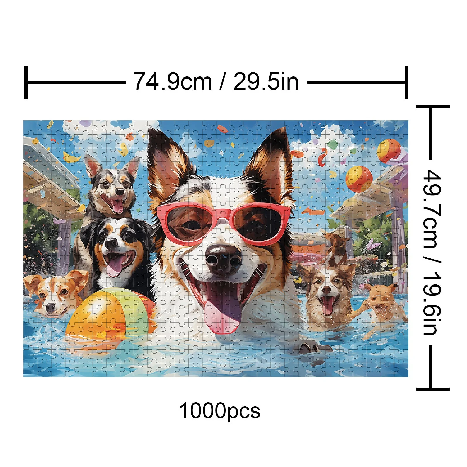 Puppy Pool 500 / 1000 Piece Puzzle - Image 4