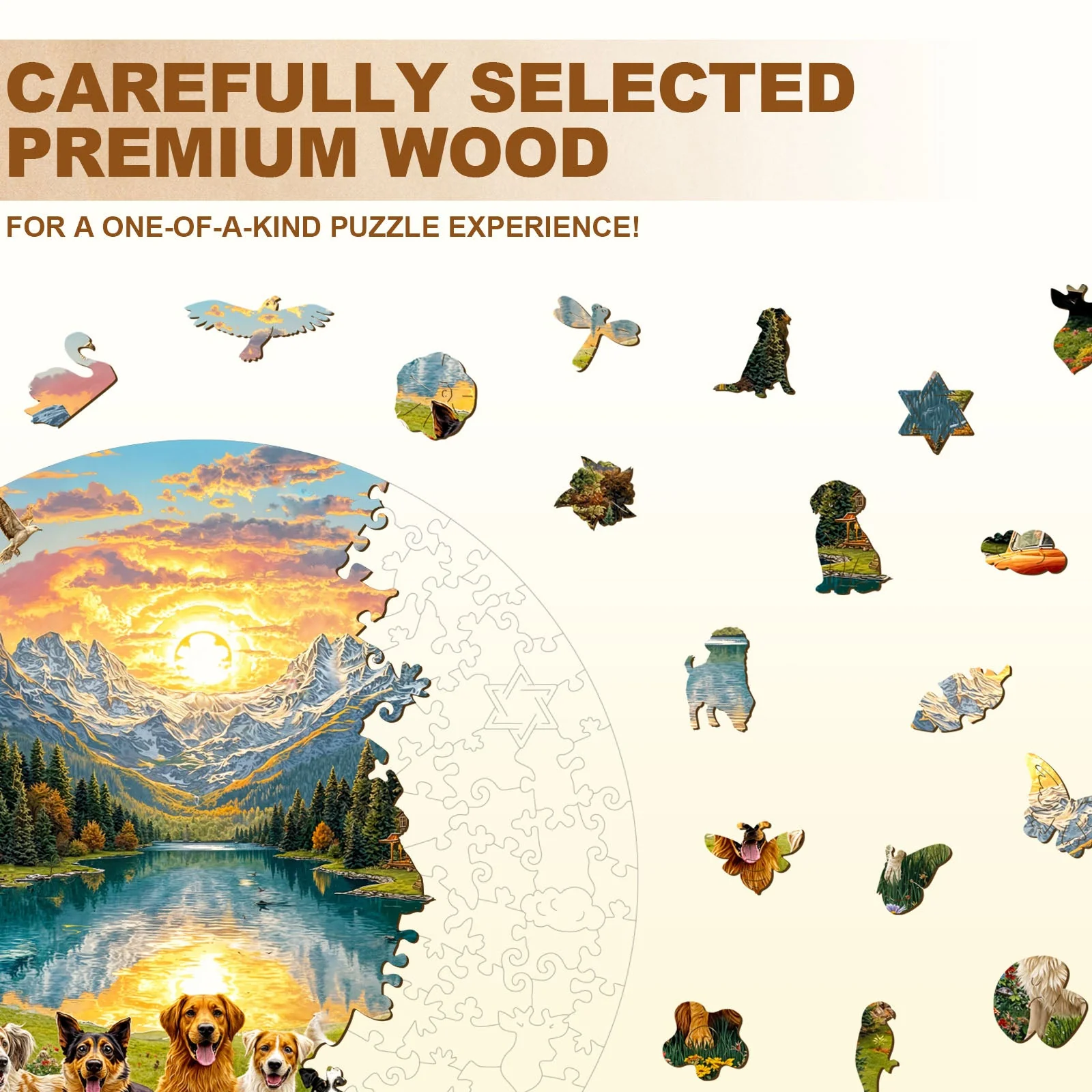 Puppy Scenic World Wooden Jigsaw Puzzle - Image 2