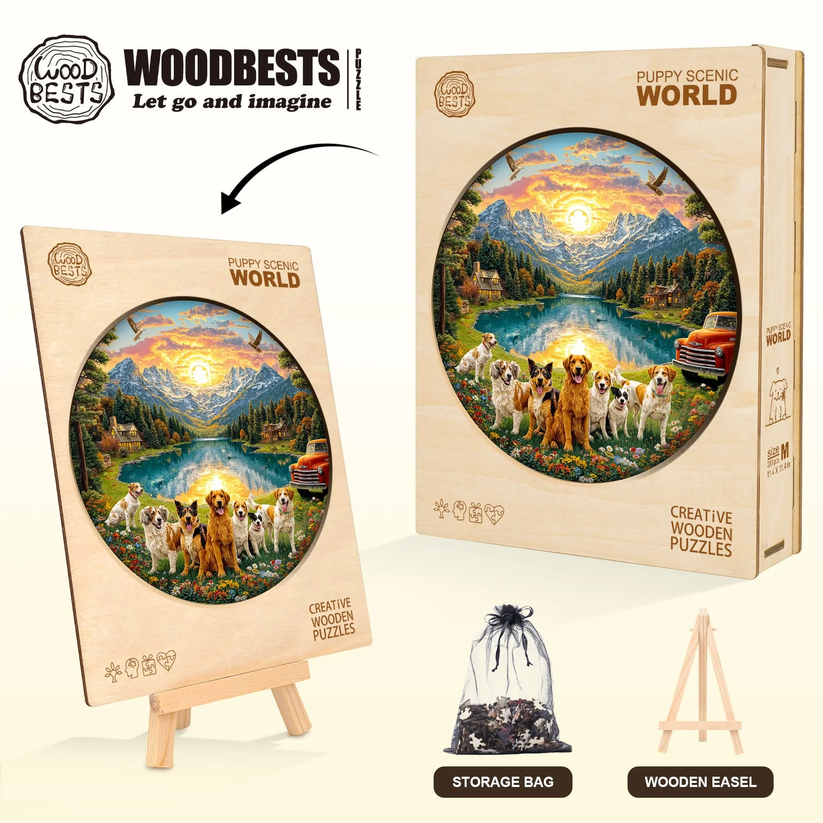 Puppy Scenic World Wooden Jigsaw Puzzle - Image 6