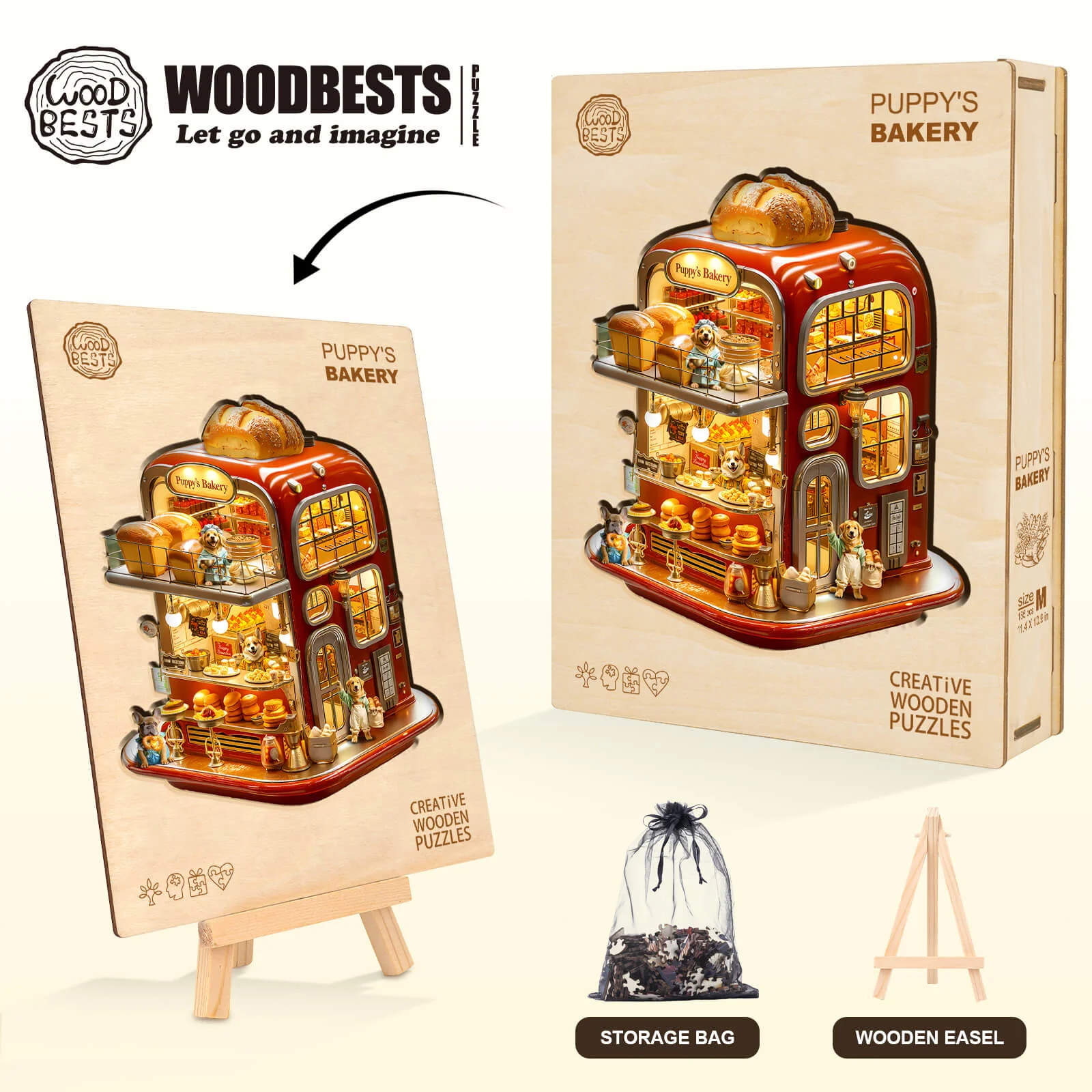 Puppy's Bakery Wooden Jigsaw Puzzle - Image 8