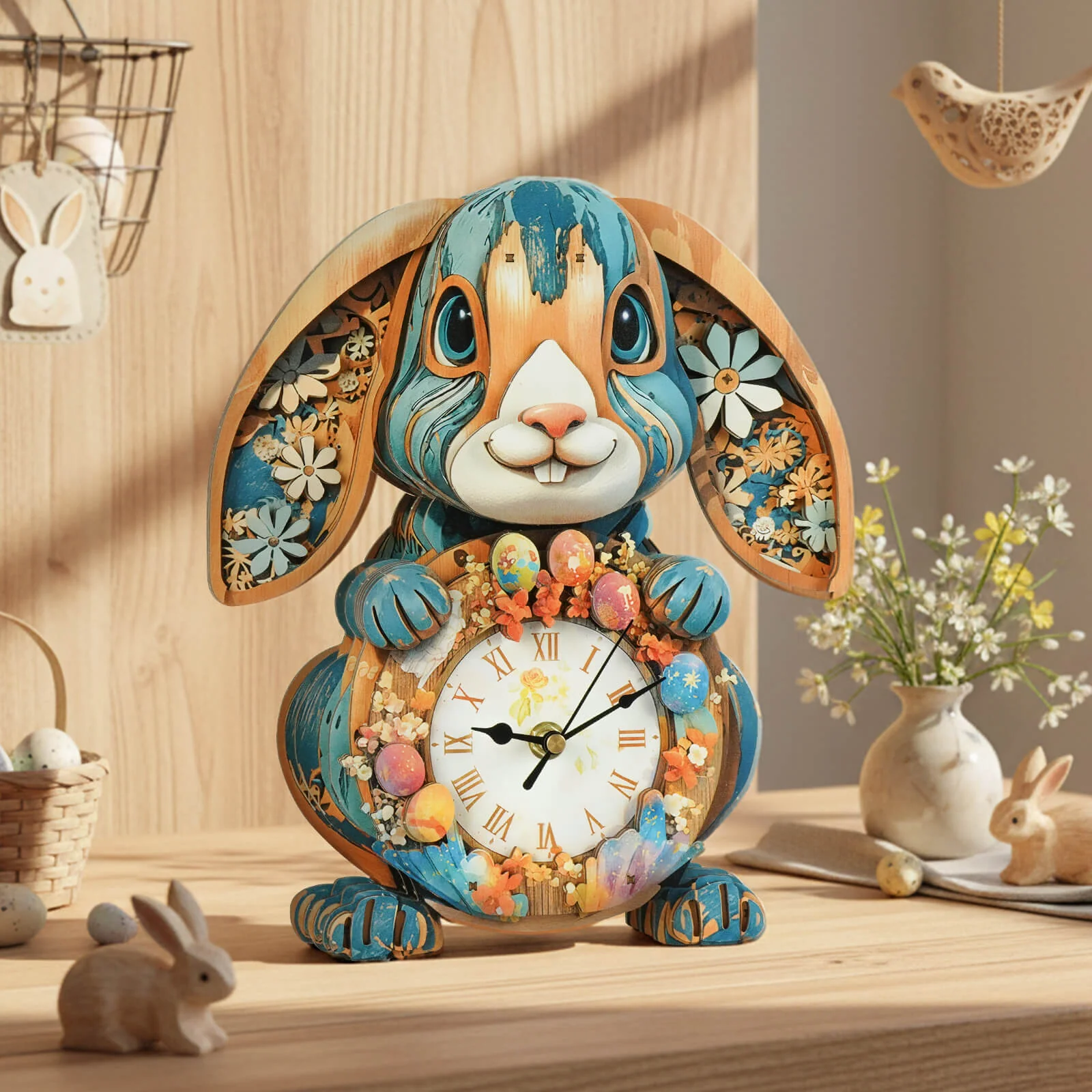 Rabbit– DIY Wooden Clock, 3D Puzzle Craft Kit - Image 6