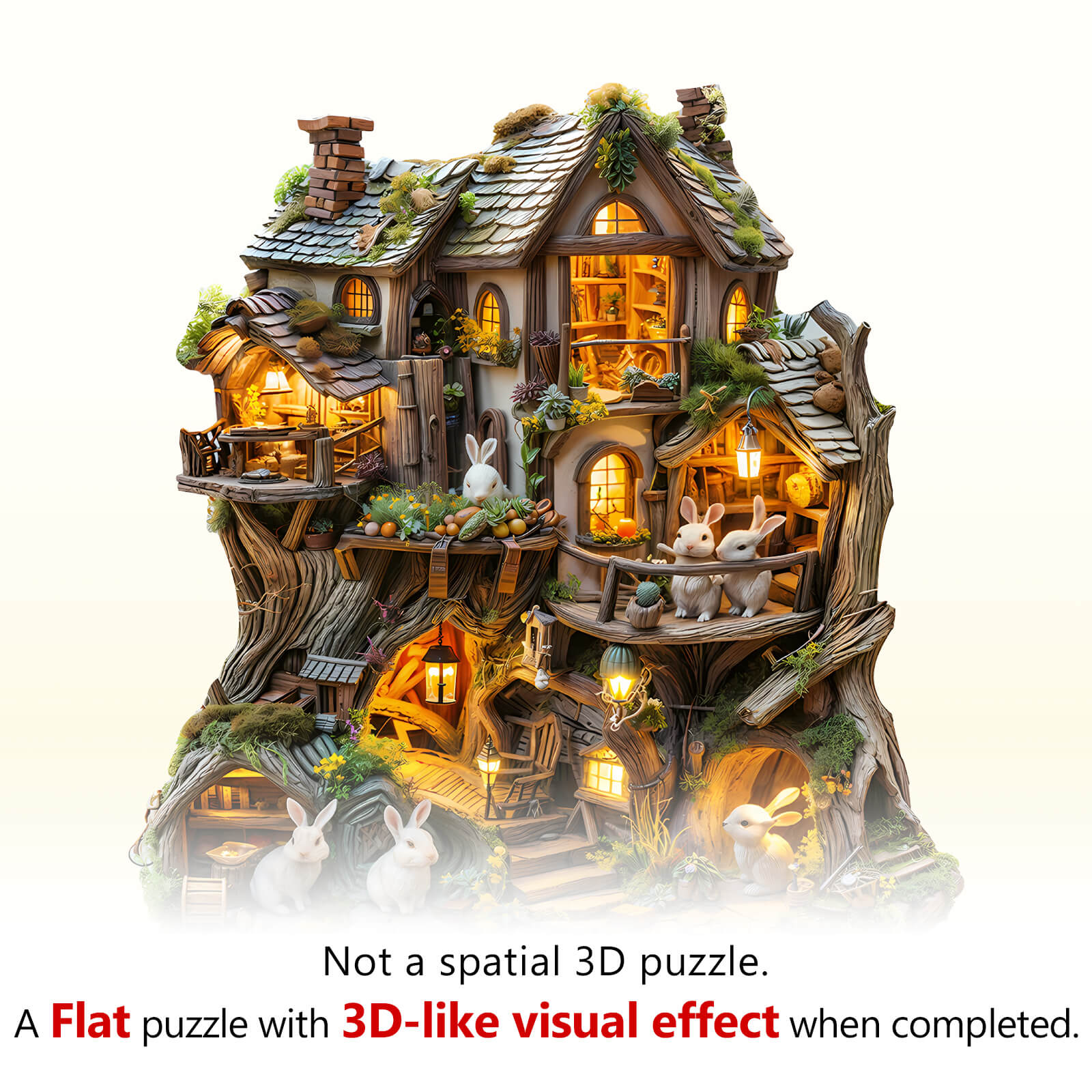 Rabbit's Tree House Wooden Jigsaw Puzzle - Image 9