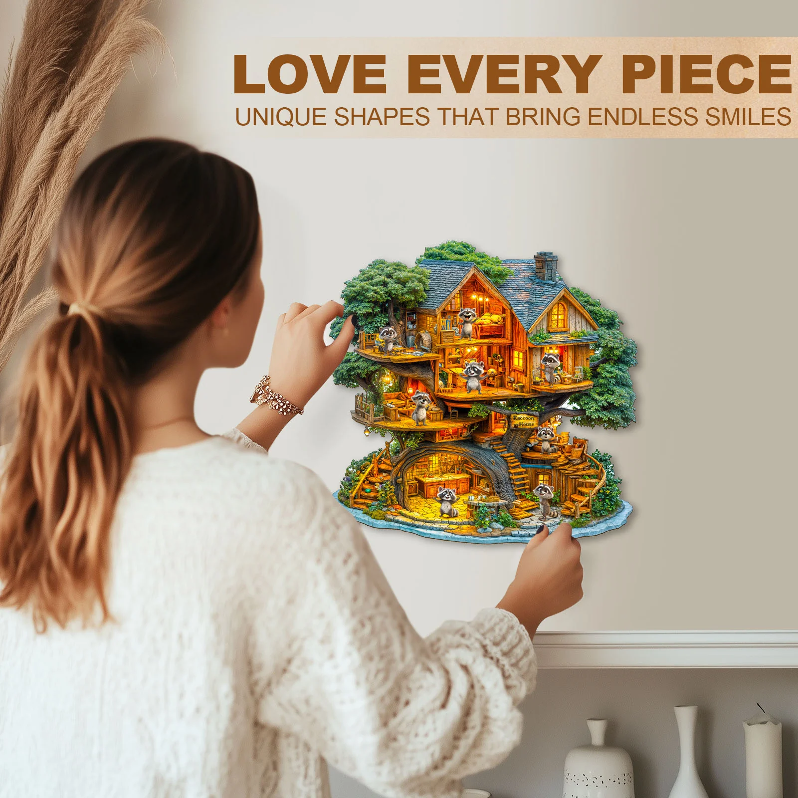 Raccoon House Wooden Jigsaw Puzzle - Image 11