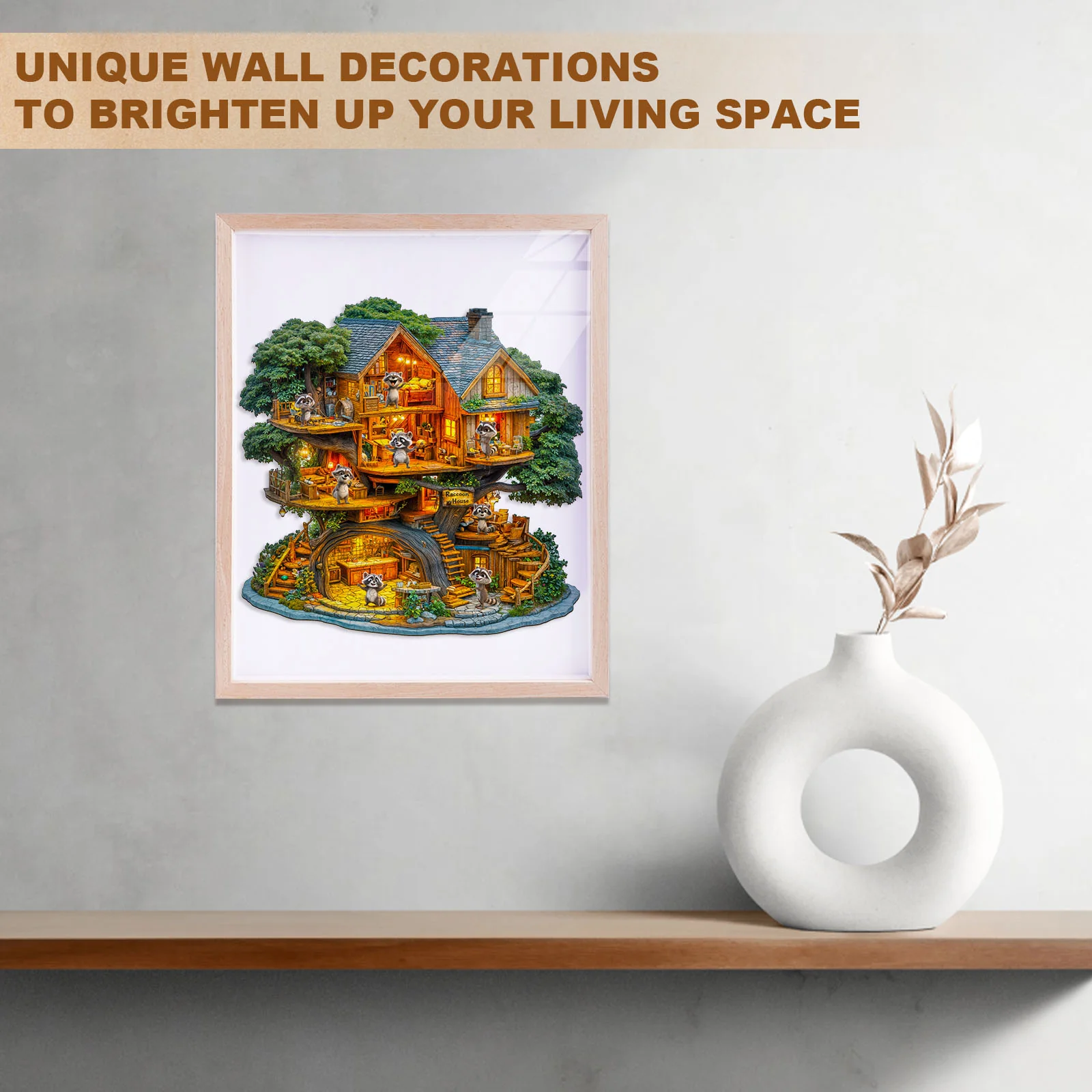 Raccoon House Wooden Jigsaw Puzzle - Image 12