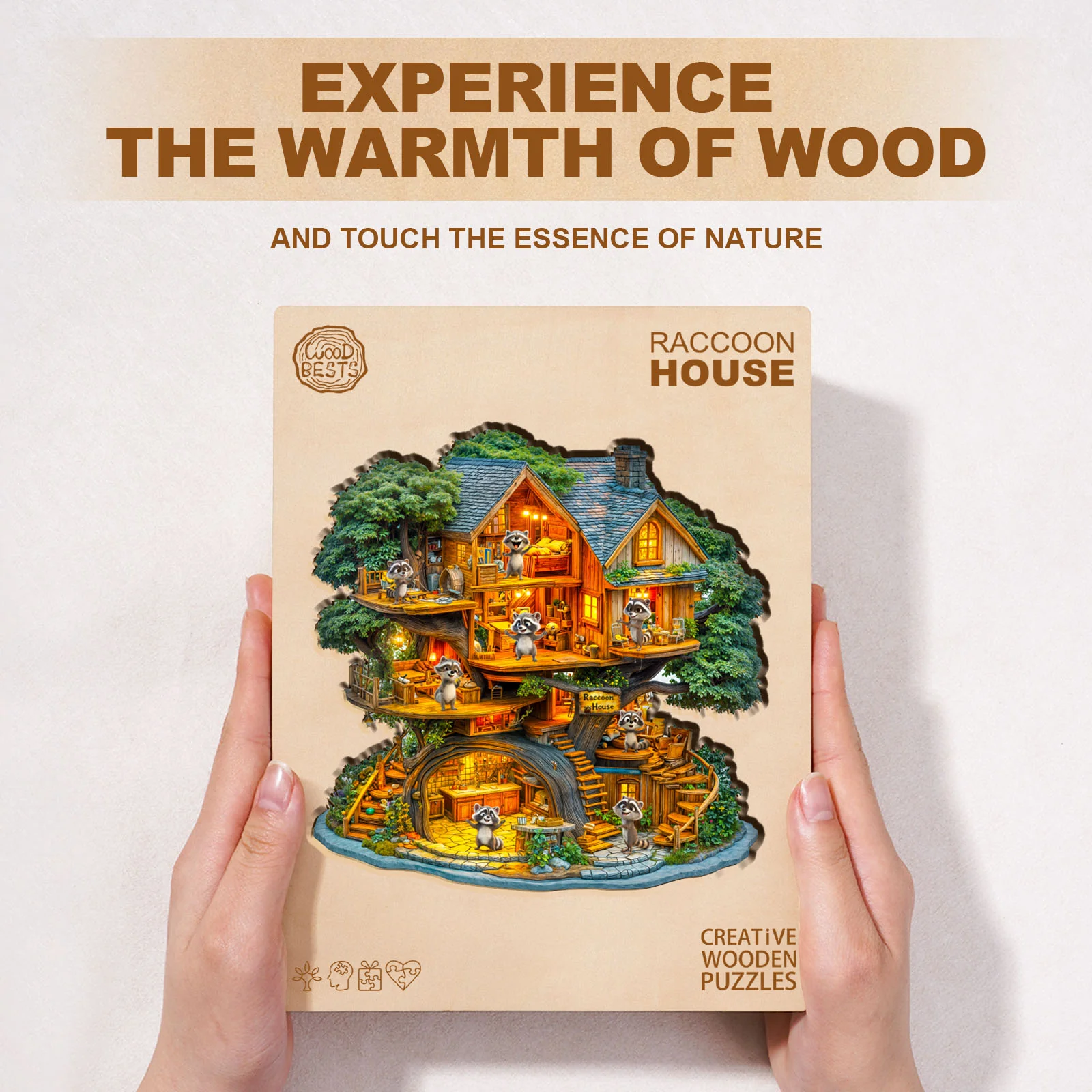 Raccoon House Wooden Jigsaw Puzzle - Image 5