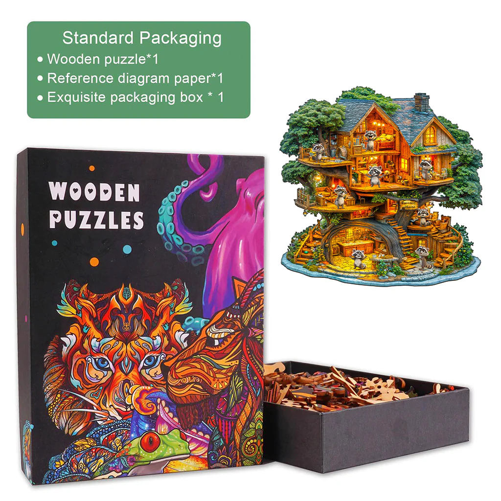 Raccoon House Wooden Jigsaw Puzzle - Image 6