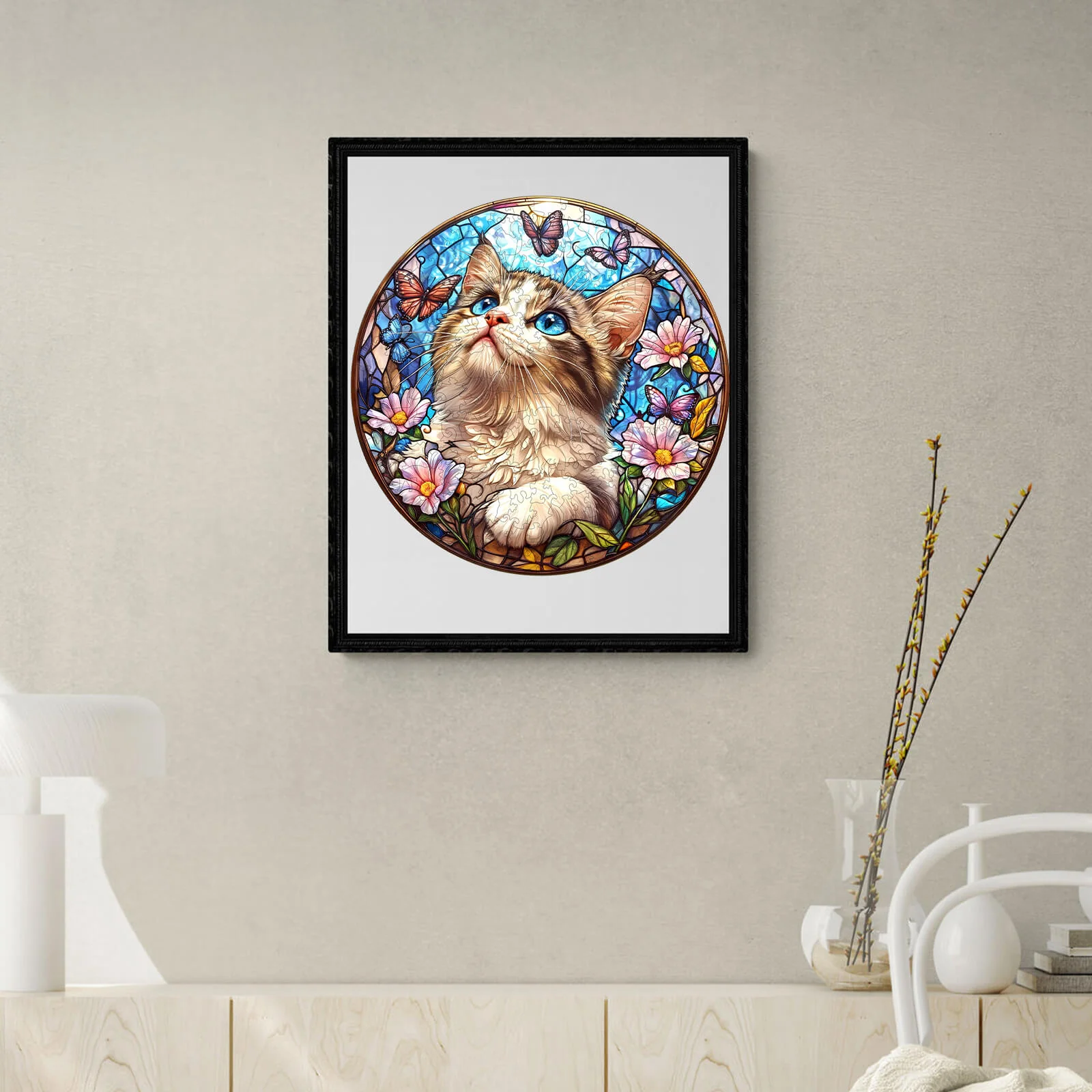 Ragdoll and Butterfly Wooden Jigsaw Puzzle - Image 11