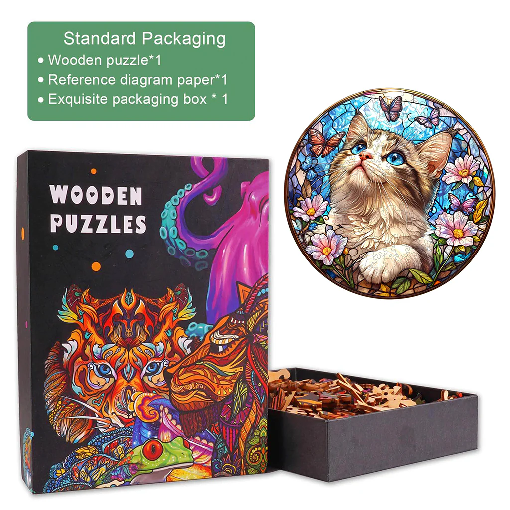 Ragdoll and Butterfly Wooden Jigsaw Puzzle - Image 5