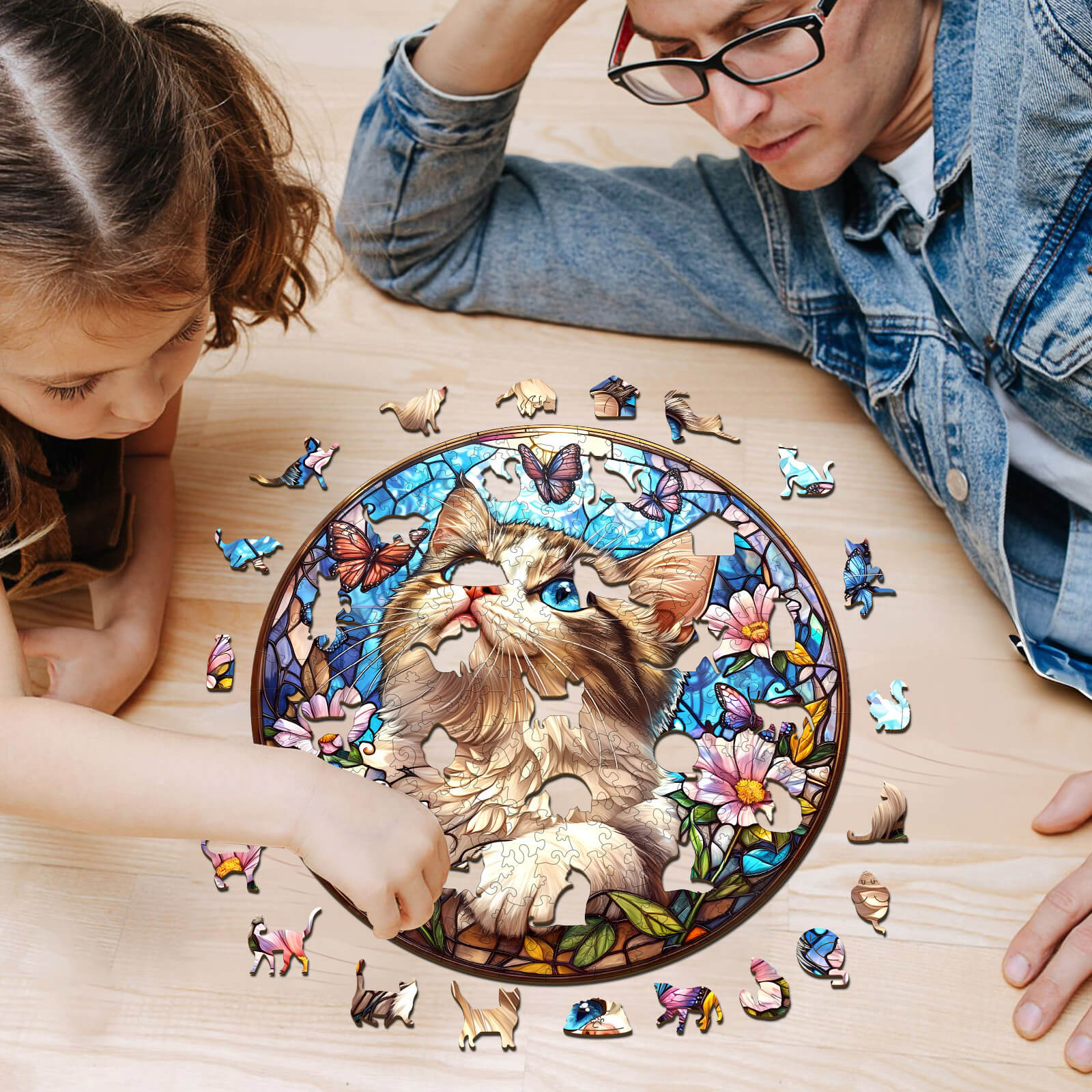 Ragdoll and Butterfly Wooden Jigsaw Puzzle - Image 8
