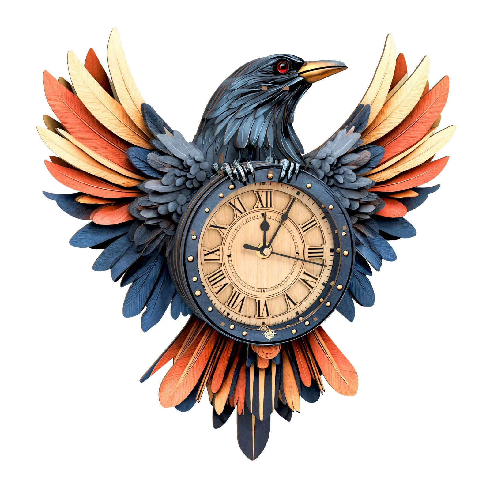 Raven– DIY Wooden Clock, 3D Puzzle Craft Kit - Image 4